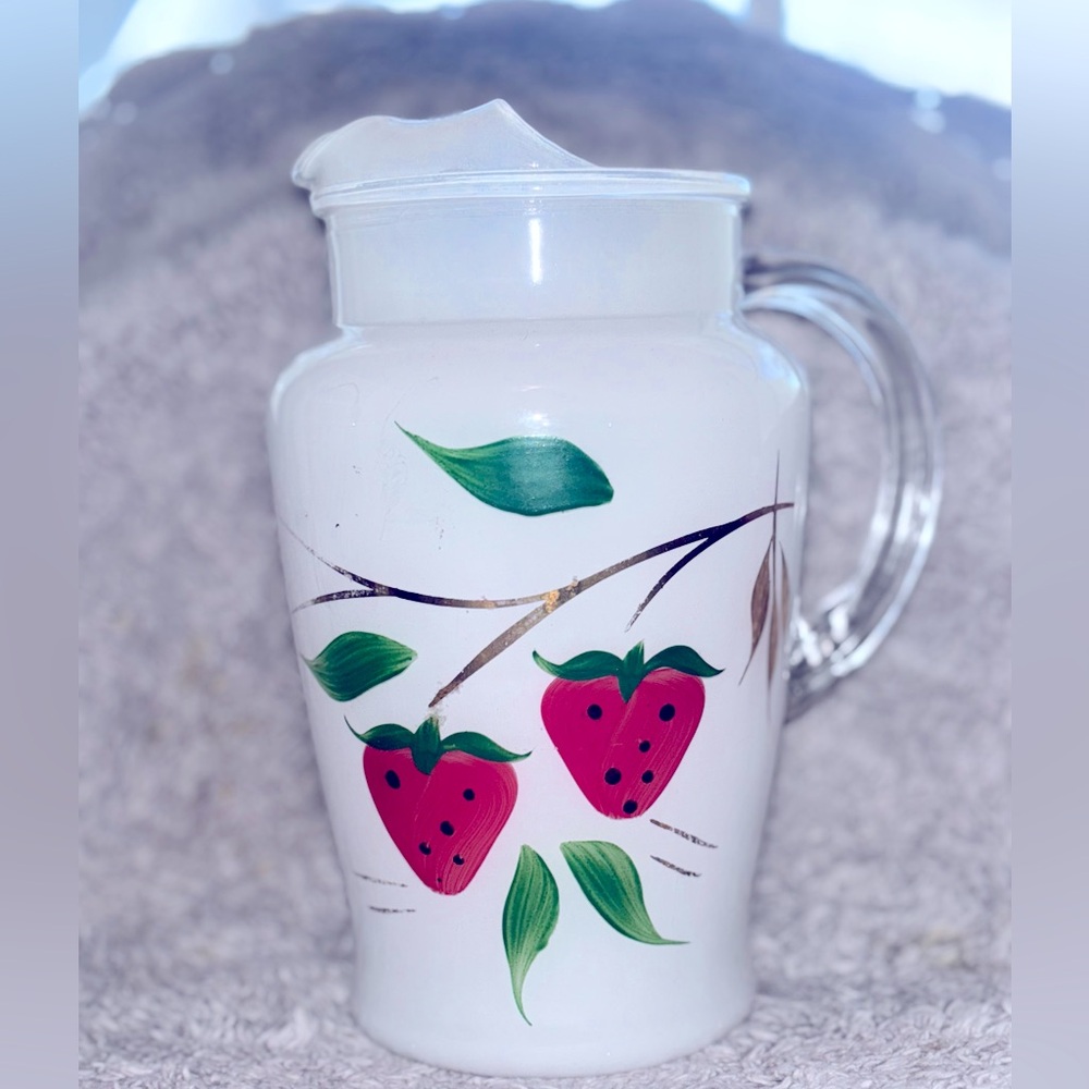 vintage 1950 Bartlett Collins Strawberry Pitcher